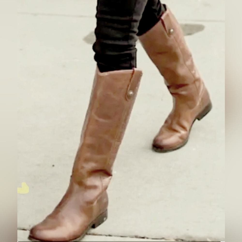 Western Chic Frye Leather Cognac Boots - Picture 2 of 16